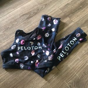 Peloton Size Small Gem Stone set sports bra and legging set, worn once